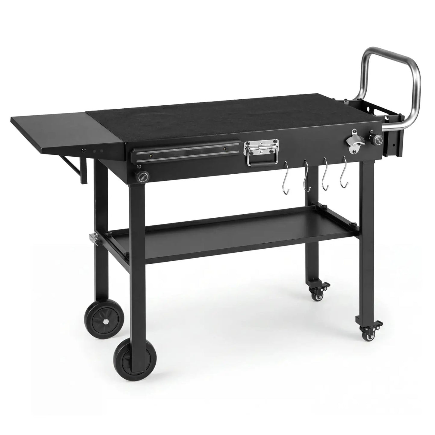 Foldable Grill Cart With 31 Inch Tabletop Storage