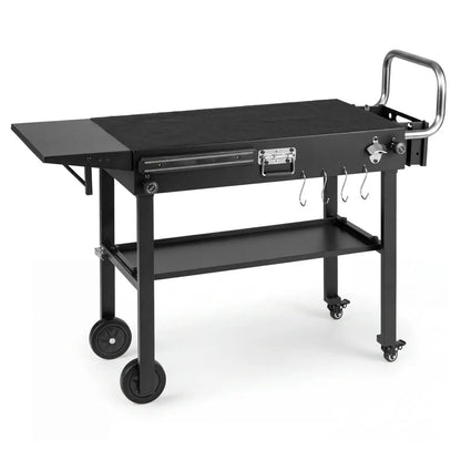 Foldable Grill Cart With 31 Inch Tabletop Storage