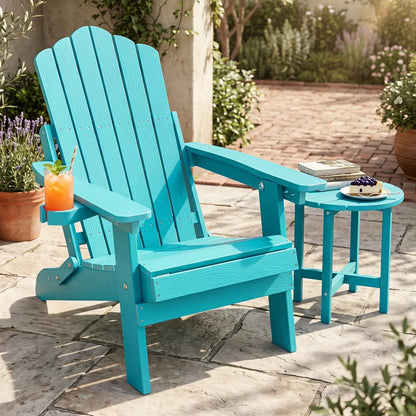 Folding Adirondack Chair With Cup Holder