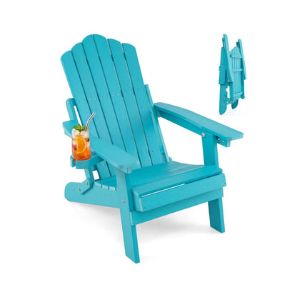 Folding Adirondack Chair With Cup Holder
