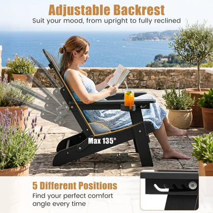 Folding Adirondack Chair With Cup Holder