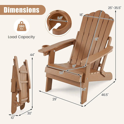 Folding Adirondack Chair With Cup Holder