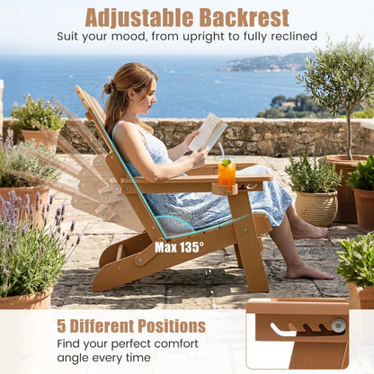 Folding Adirondack Chair With Cup Holder