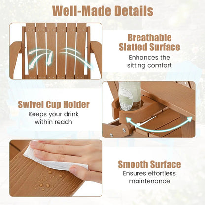 Folding Adirondack Chair With Cup Holder