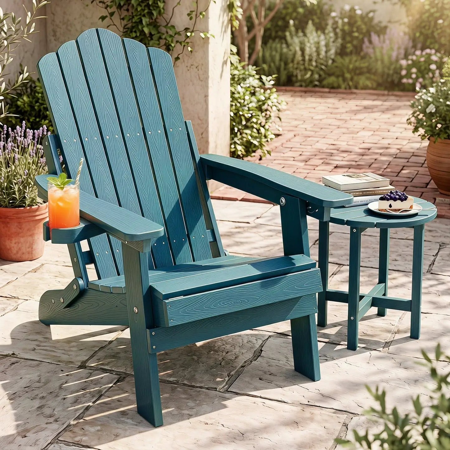Folding Adirondack Chair With Cup Holder