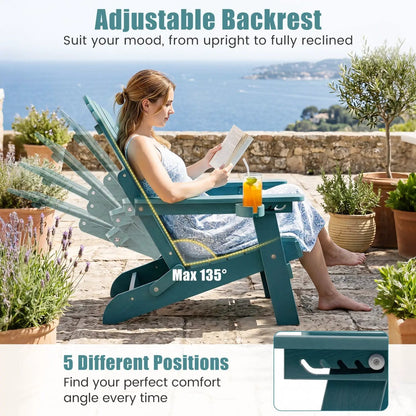 Folding Adirondack Chair With Cup Holder