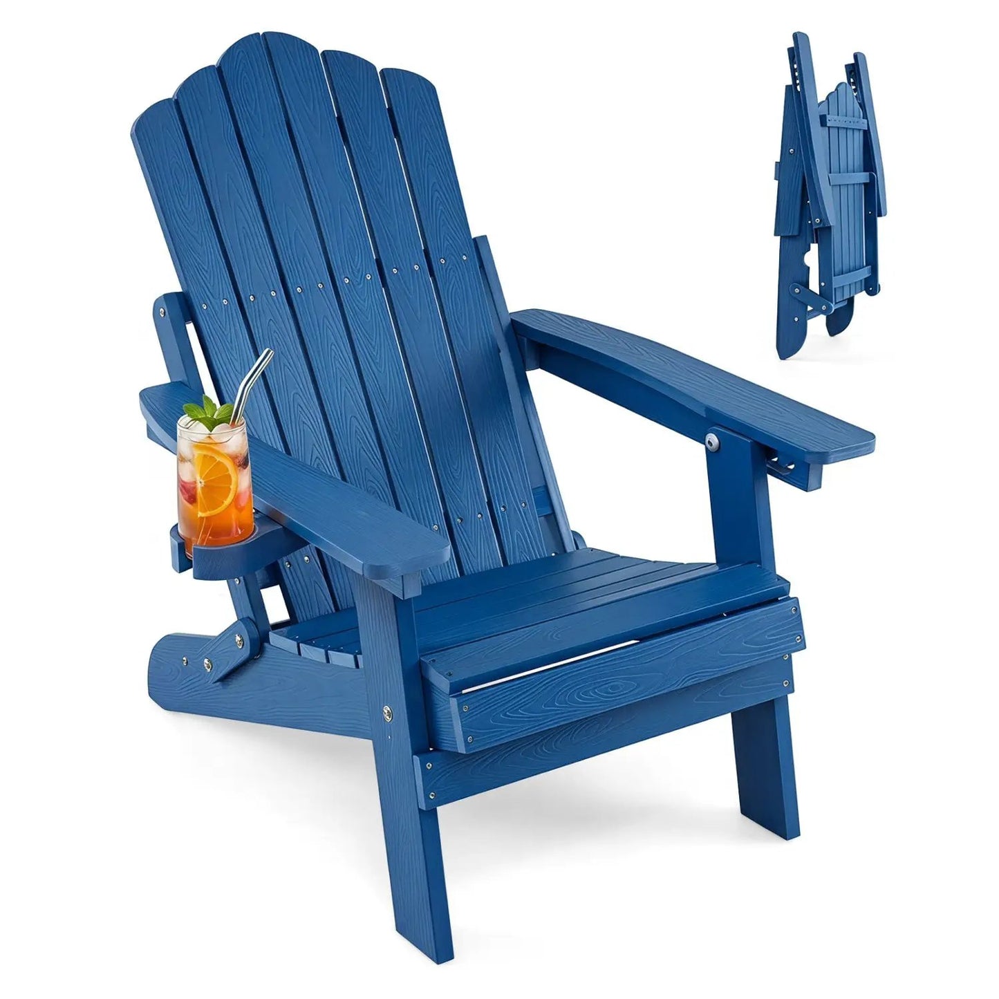 Folding Adirondack Chair With Cup Holder