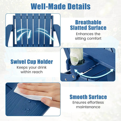 Folding Adirondack Chair With Cup Holder