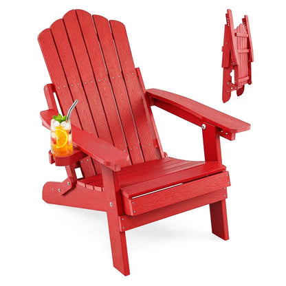 Folding Adirondack Chair With Cup Holder