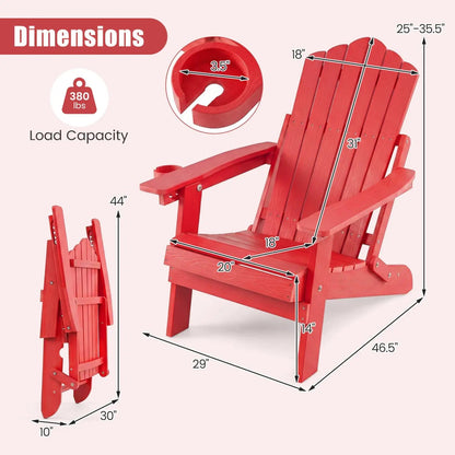 Folding Adirondack Chair With Cup Holder