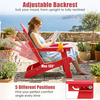 Folding Adirondack Chair With Cup Holder