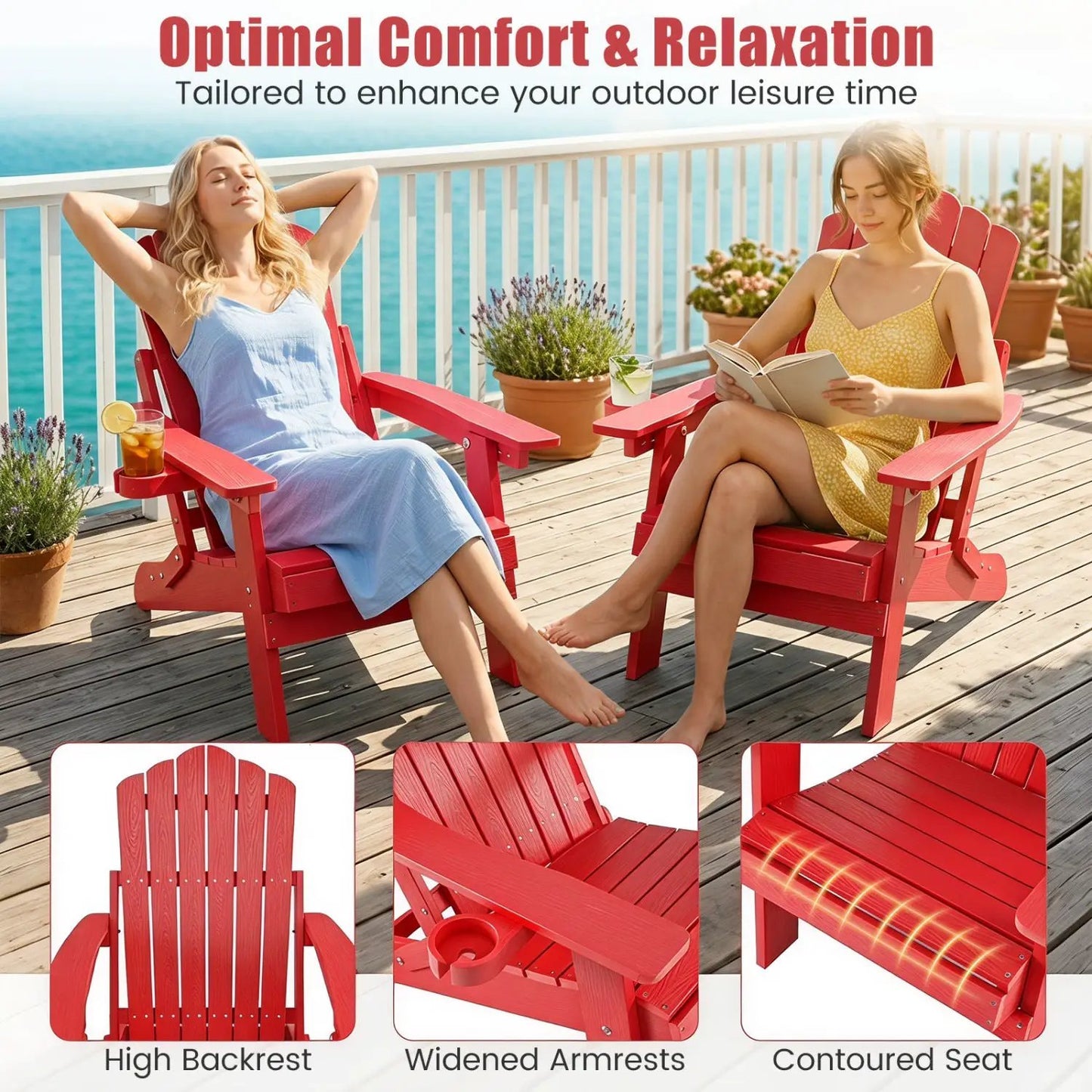 Folding Adirondack Chair With Cup Holder