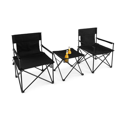 GemGear black outdoor folding camping chairs and table set with carrying bag, 2 chairs on Tampa Home & Garden Store
