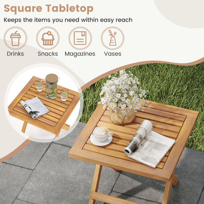 Outdoor Folding Side Table for Small Space and Garden