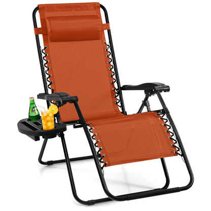 Sillón reclinable plegable de gravedad cero para exteriores - Naranja