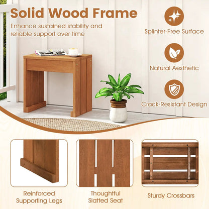 Outdoor Garden Bench With Solid Wooden Frame