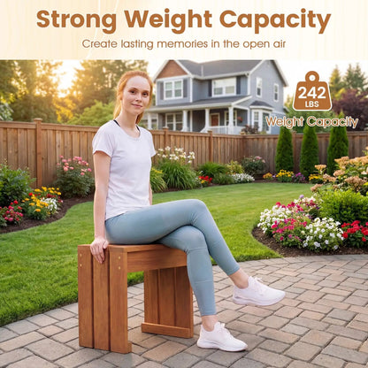 Outdoor Garden Bench With Solid Wooden Frame