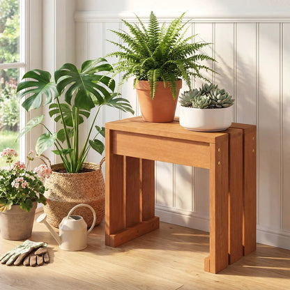 Outdoor Garden Bench With Solid Wooden Frame