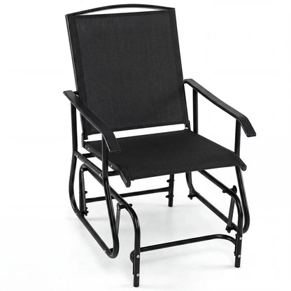 Outdoor Glider Chair With Metal Frame and Cushion