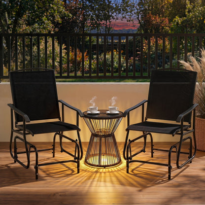 Outdoor Glider Chair With Metal Frame and Cushion