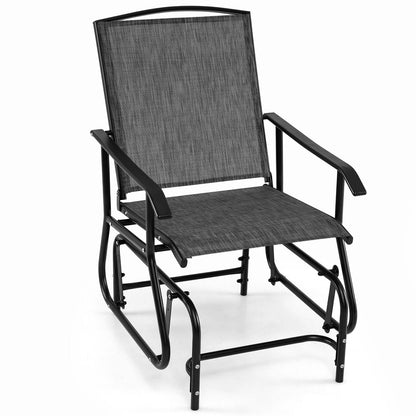 Outdoor Glider Chair With Metal Frame and Cushion