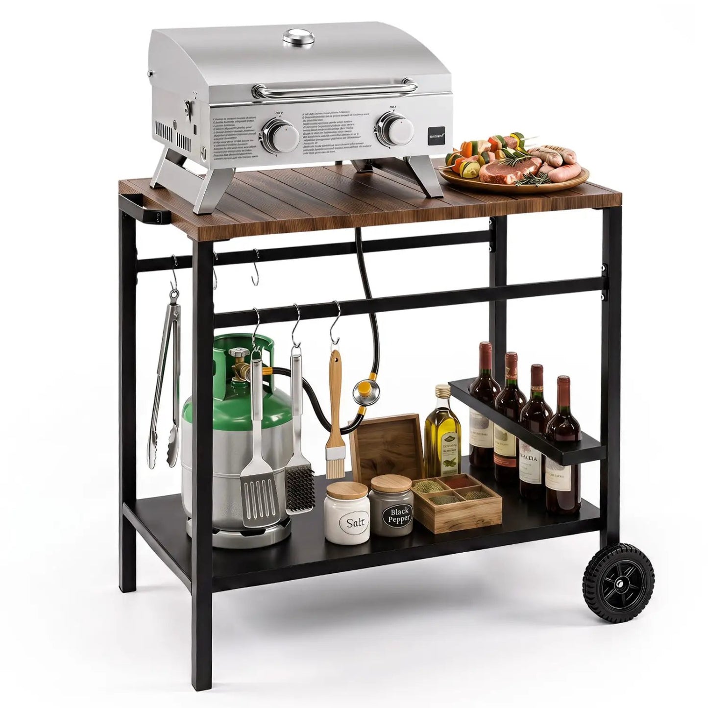 Outdoor Grill Cart With Stainless Steel Top