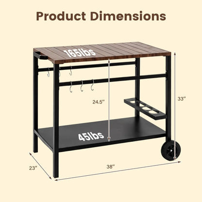 Outdoor Grill Cart With Stainless Steel Top