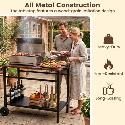 Outdoor Grill Cart With Stainless Steel Top