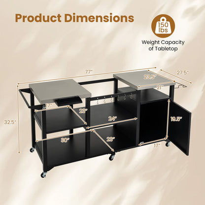 Outdoor Grill Cart with Stainless Table Top