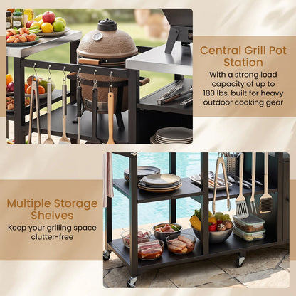 Outdoor Grill Cart with Stainless Table Top