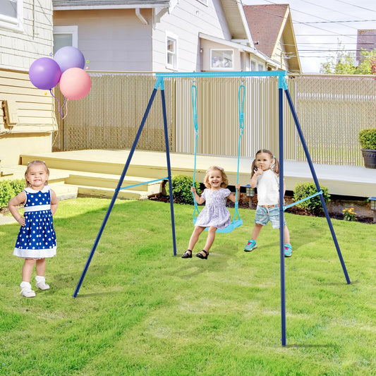 Outdoor Heavy Duty Metal Toddler Swing Set with Stand - Tampa Home & Garden Store
