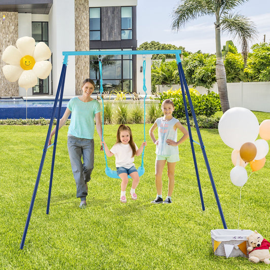 Outdoor Heavy Duty Metal Toddler Swing Set with Stand - Tampa Home & Garden Store