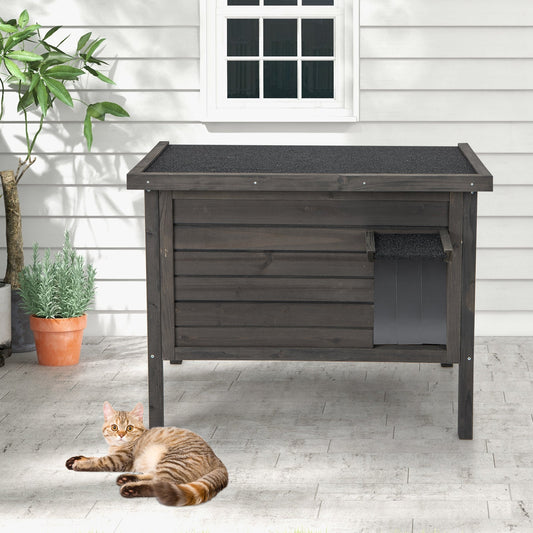 Outdoor Insulated Cat House with All-Round Foam Insulated for Winter-Gray - Tampa Home & Garden Store