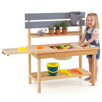 Outdoor Mud Kitchen with Extended Tabletop