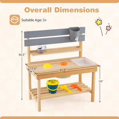 Outdoor Mud Kitchen with Extended Tabletop