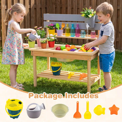 Outdoor Mud Kitchen with Extended Tabletop