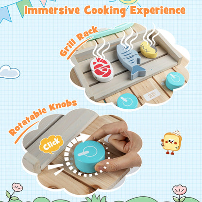 Outdoor Kids Play Kitchen Set With Removable Sink
