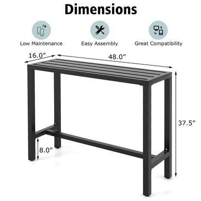 Bar table 48/55 inch with waterproof top and black metal frame DirectDeals on Tampa Home & Garden Store