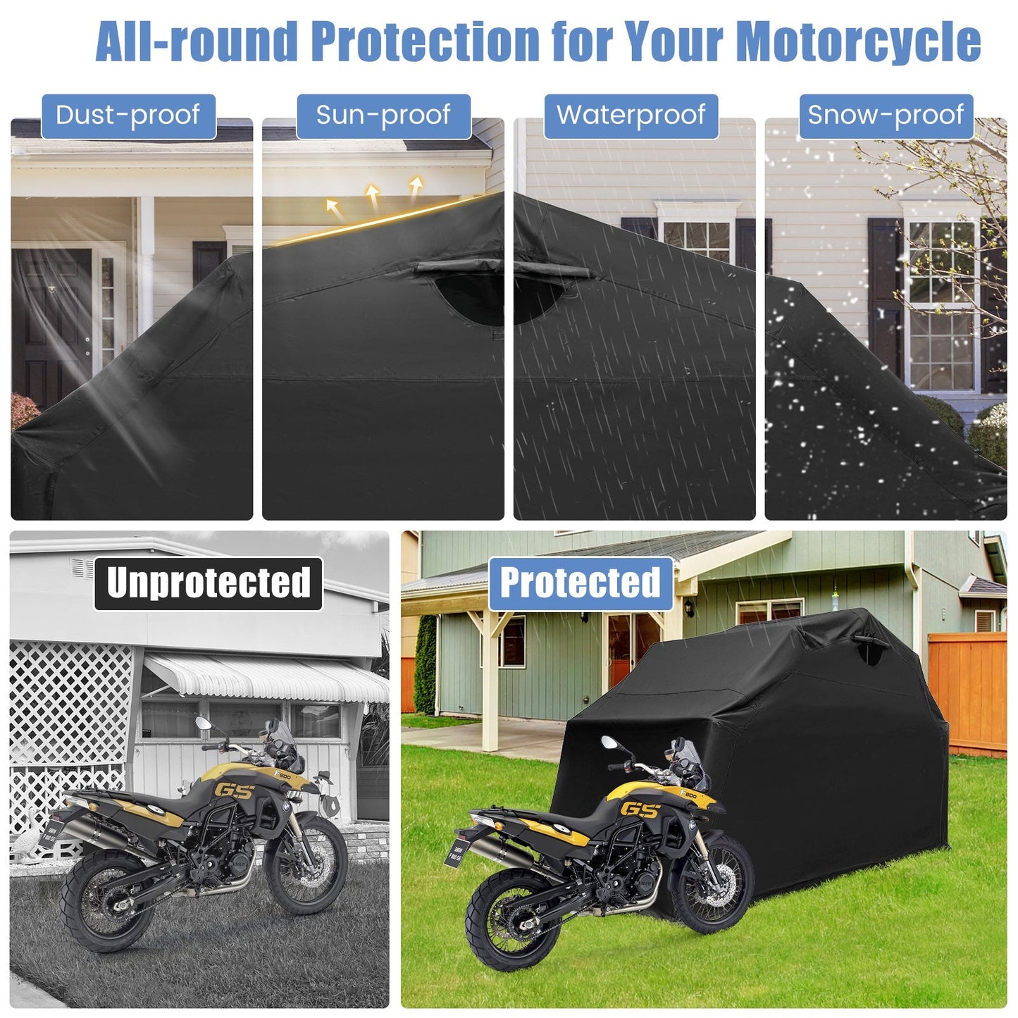 Waterproof Outdoor Motorcycle Storage Shelter