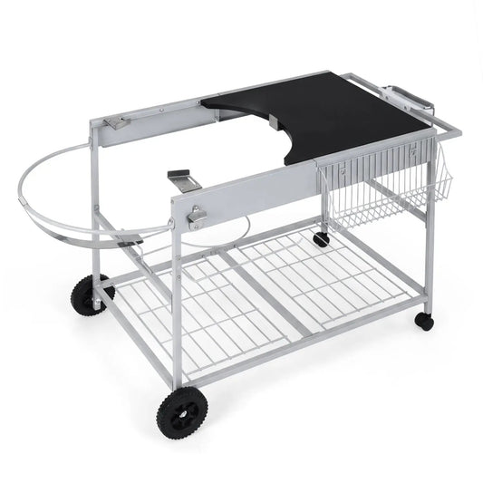 Grill table for 18/22 Weber kettle by DirectDeals with black metal tray on Tampa Home & Garden Store