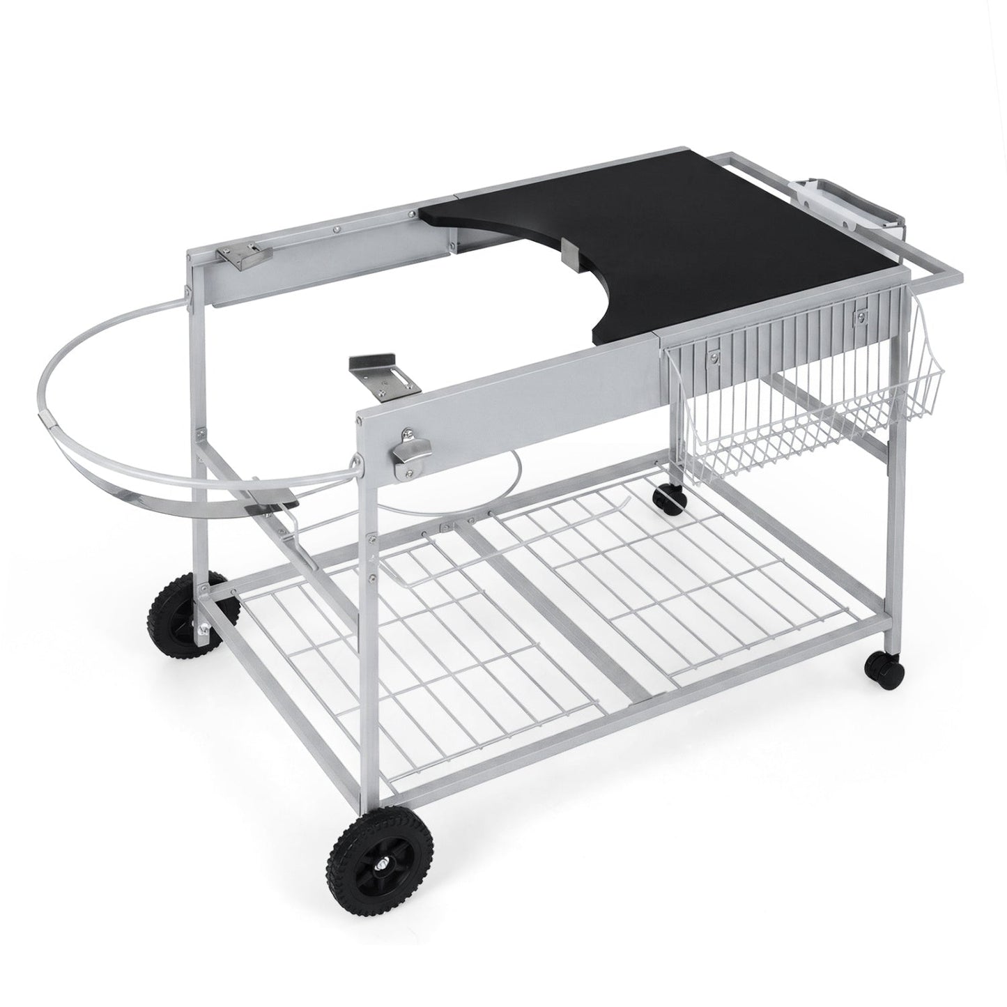 GemGear outdoor movable grill table for Weber 18/22in kettle; metal frame, cooking surface, wheels on Tampa Home & Garden Store