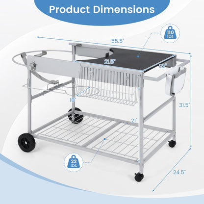 Outdoor Grill Table for 18/22 Inch Weber Kettle