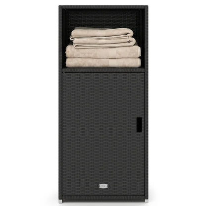 PE Wicker Storage Cabinet with Door and Shelf