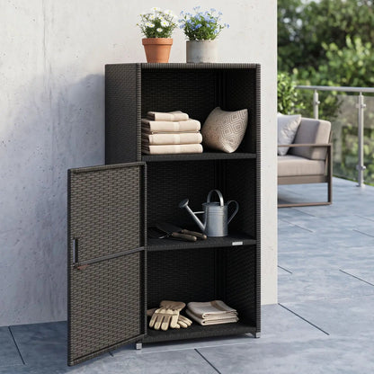 PE Wicker Storage Cabinet with Door and Shelf