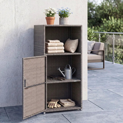 PE Wicker Storage Cabinet with Door and Shelf