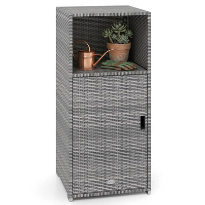 PE Wicker Storage Cabinet with Door and Shelf
