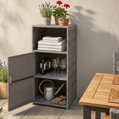 PE Wicker Storage Cabinet with Door and Shelf
