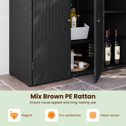 Outdoor Storage Cabinet With 3 Doors and Shelves