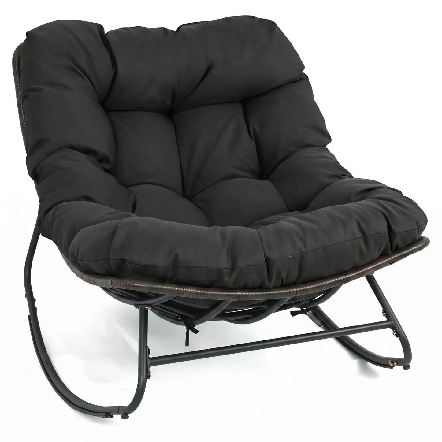 Papasan Rocking Chair with Thick Cushion Outdoor