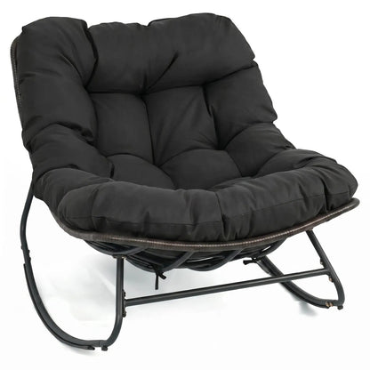 Papasan Rocking Chair with Thick Cushion Outdoor